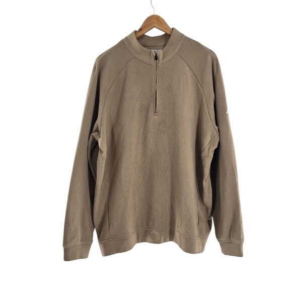 Adidas 1/4 Zip Pullover Knit Beige Golf Sweater in Men’s Size Extra‎ Large - Picture 1 of 7